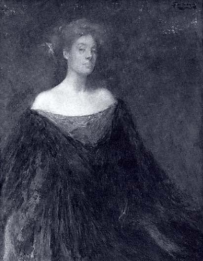 Portrait Of Miss Dewing, (painting) — Thomas Wilmer Dewing