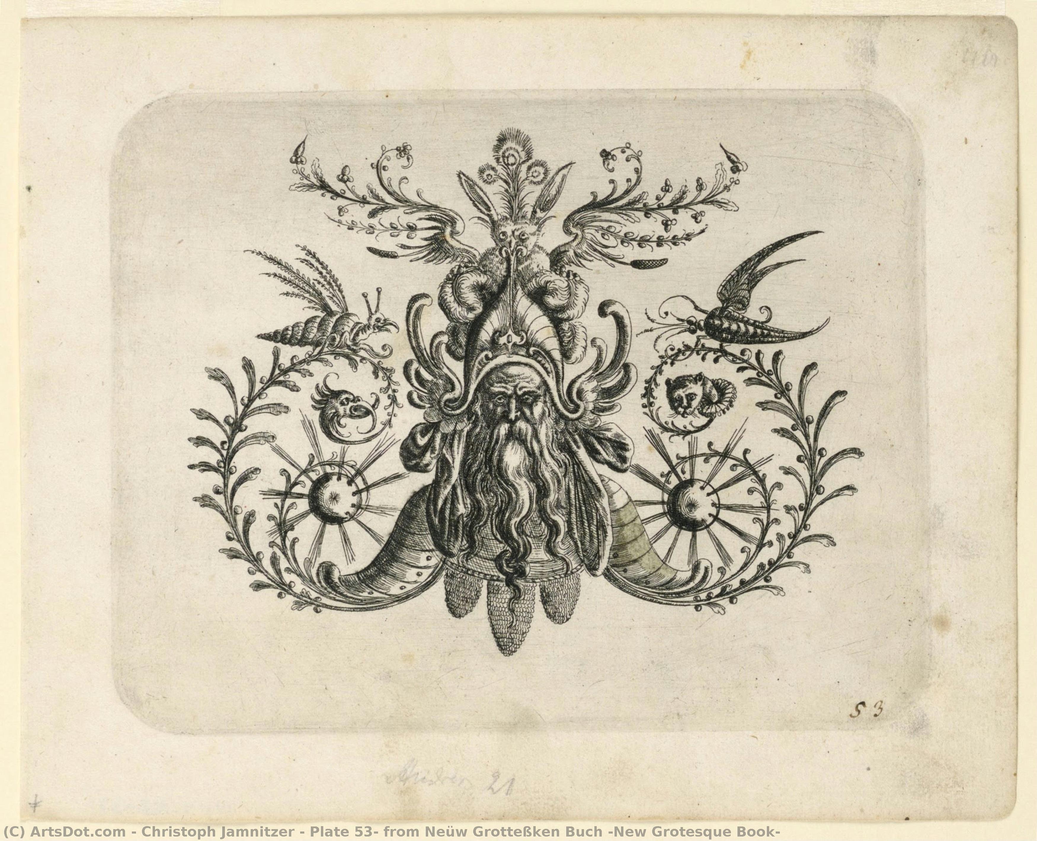 Plate 53, From Neüw Grotteßken Buch (new Grotesque Book) — Christoph Jamnitzer