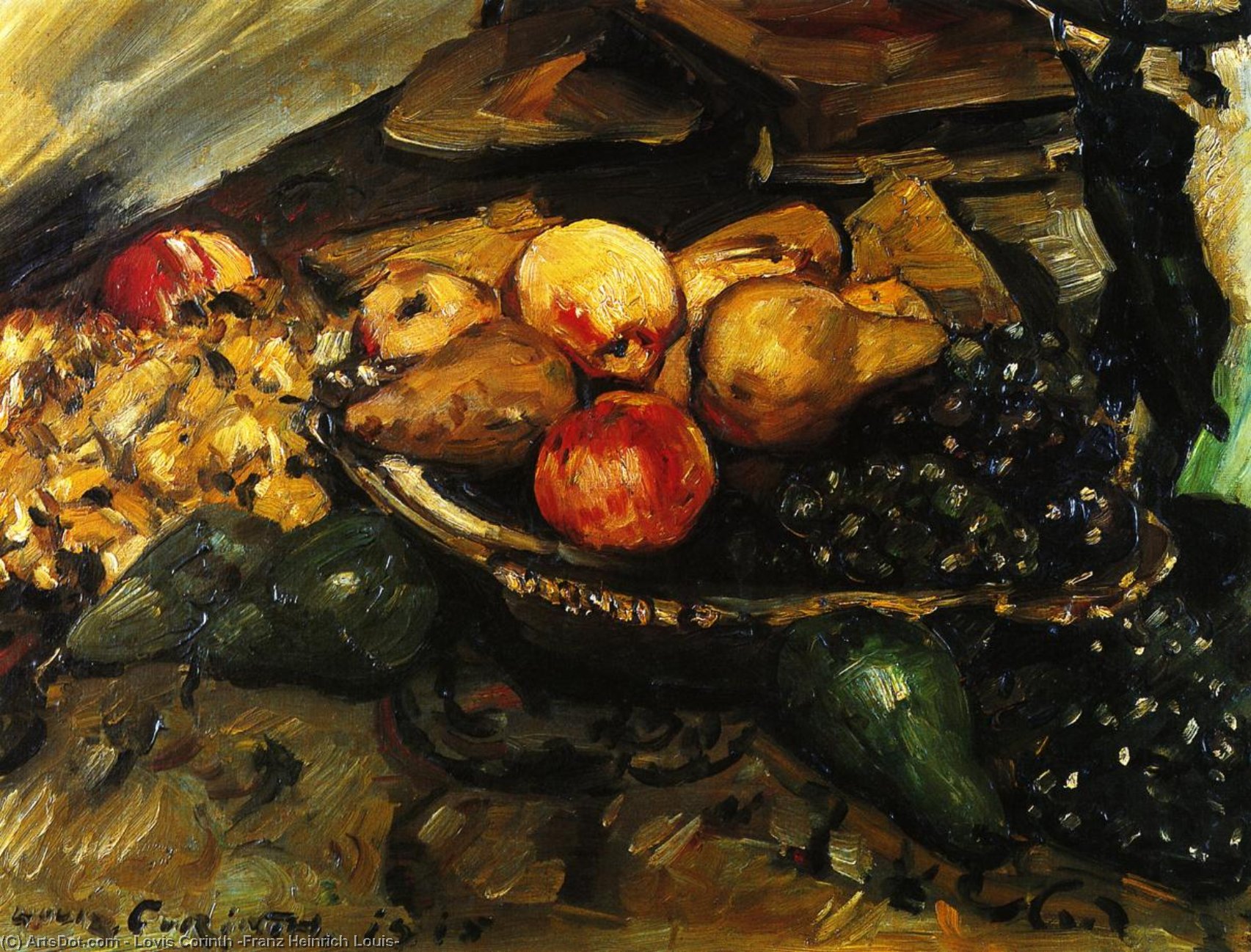 Still Life With Fruit And Wine Glass — Lovis Corinth