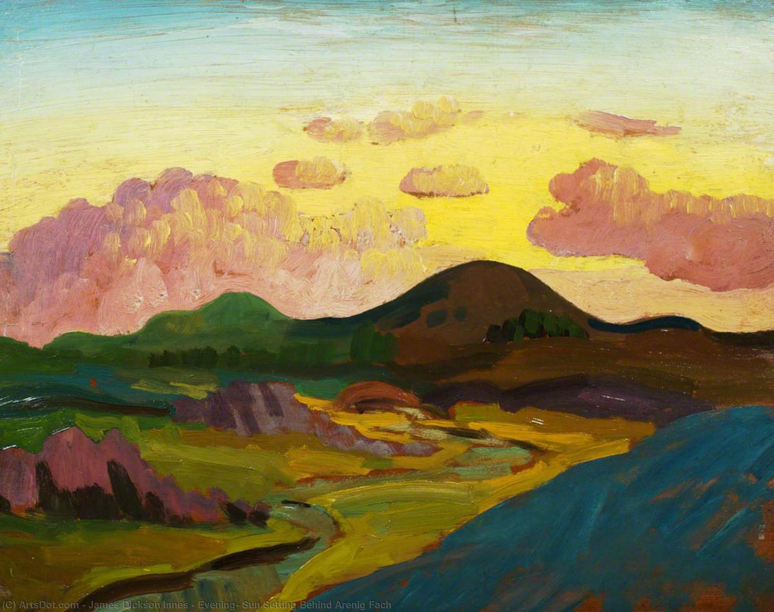 Evening, Sun Setting Behind Arenig Fach — ジェームズ・ディクソン・インネス