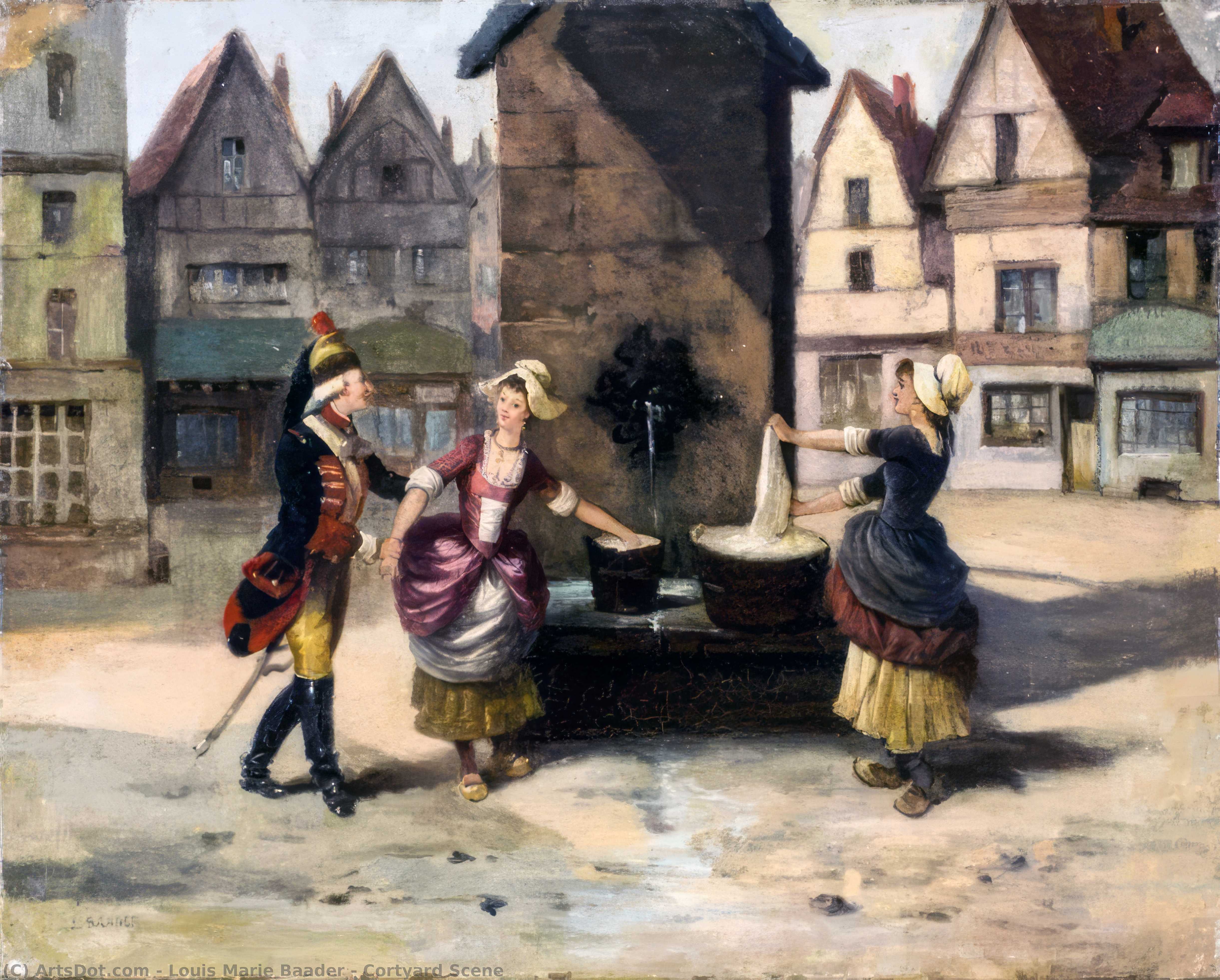 Cortyard Scene — Louis Marie Baader