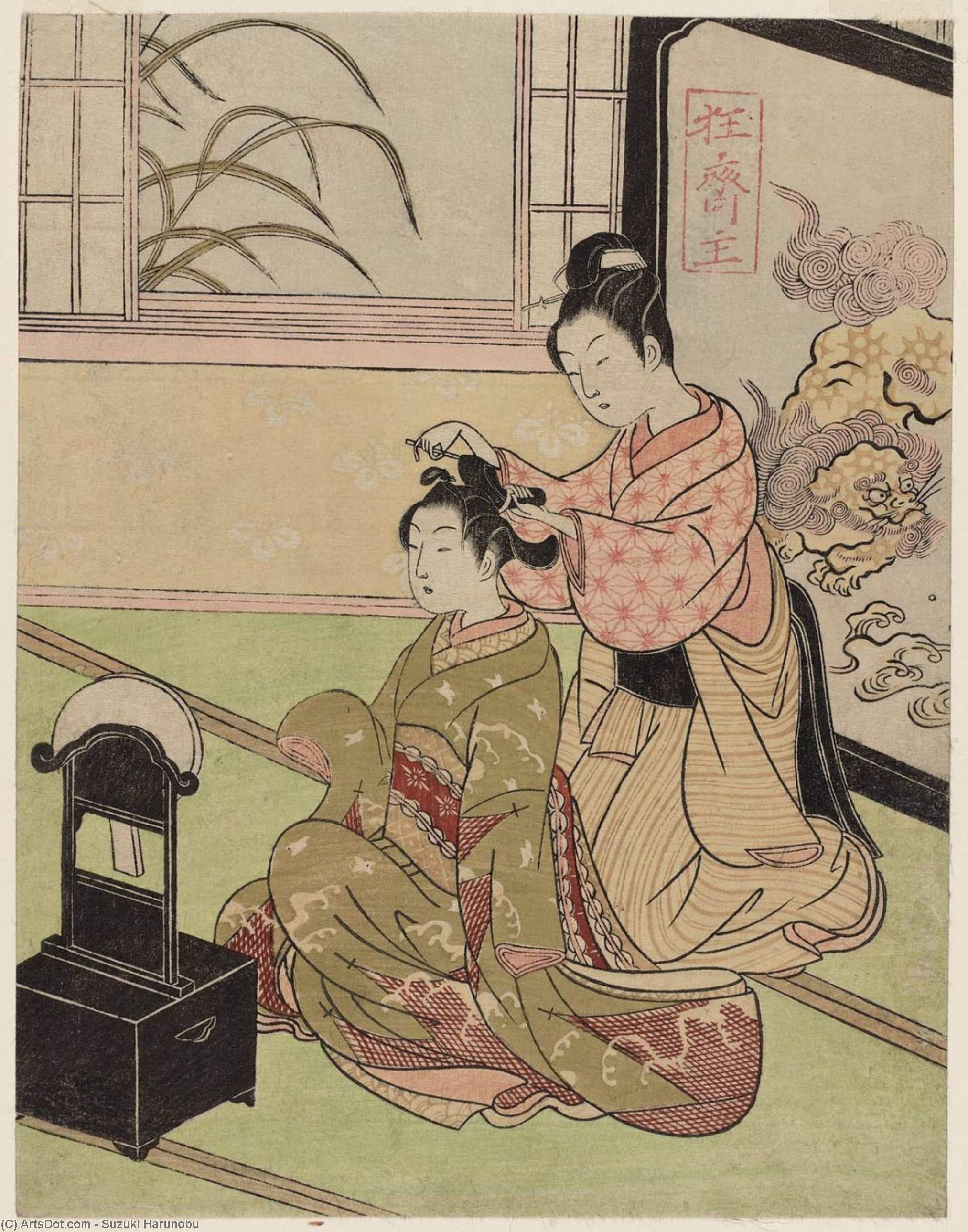 Autumn Moon Of The Mirror Stand — Suzuki Harunobu
