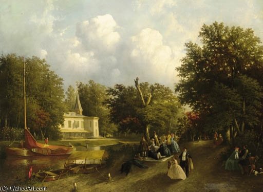 Elegant Figures On A Sunday Morning Having A Pick-nick — Joseph Bles