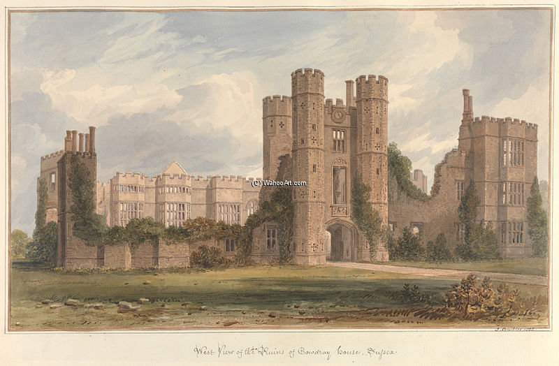 West View Of The Ruins Of Cowdray House, Sussex — John Buckler