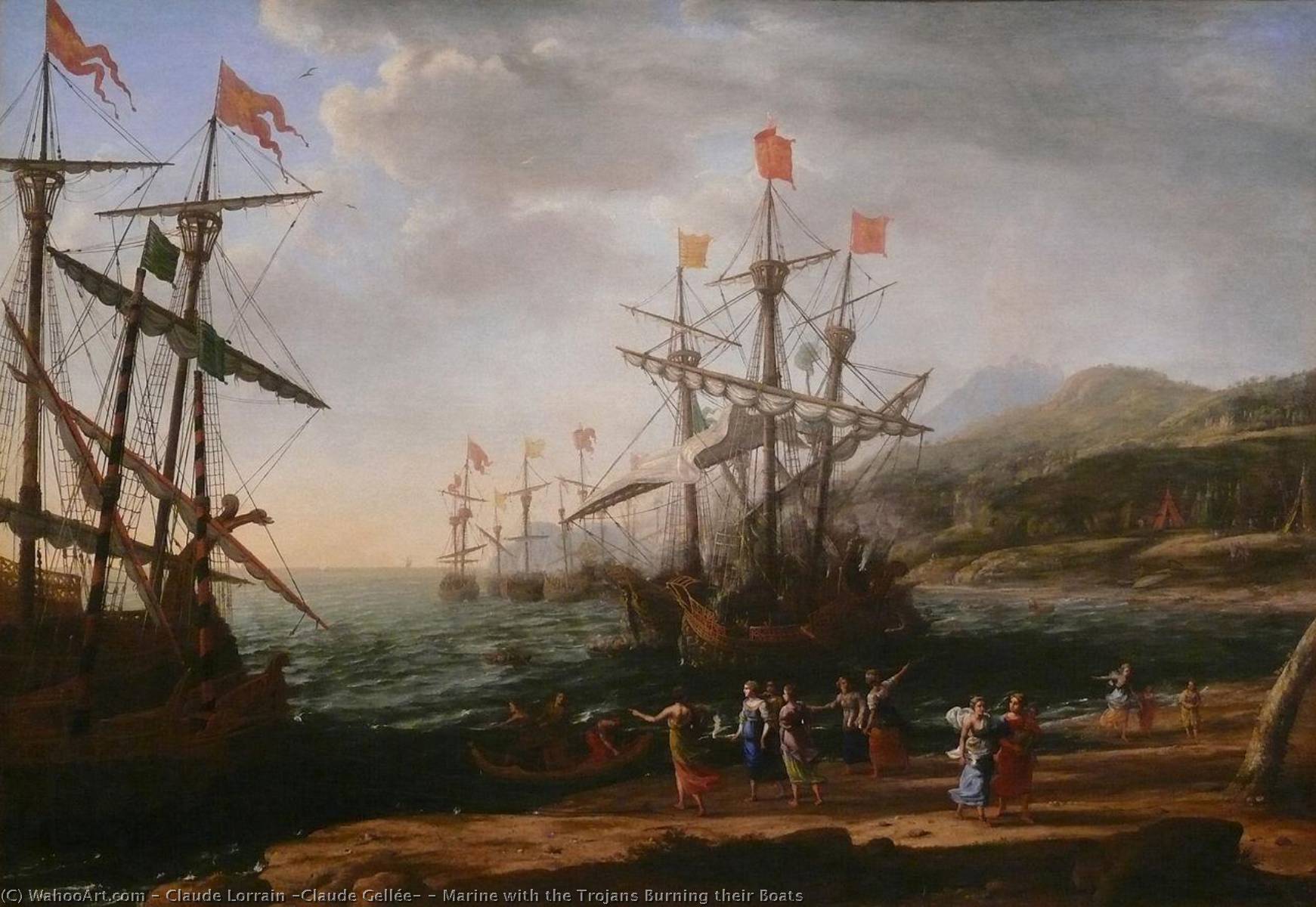 Marine With The Trojans Burning Their Boats — Claude Lorrain (claude Gellée)