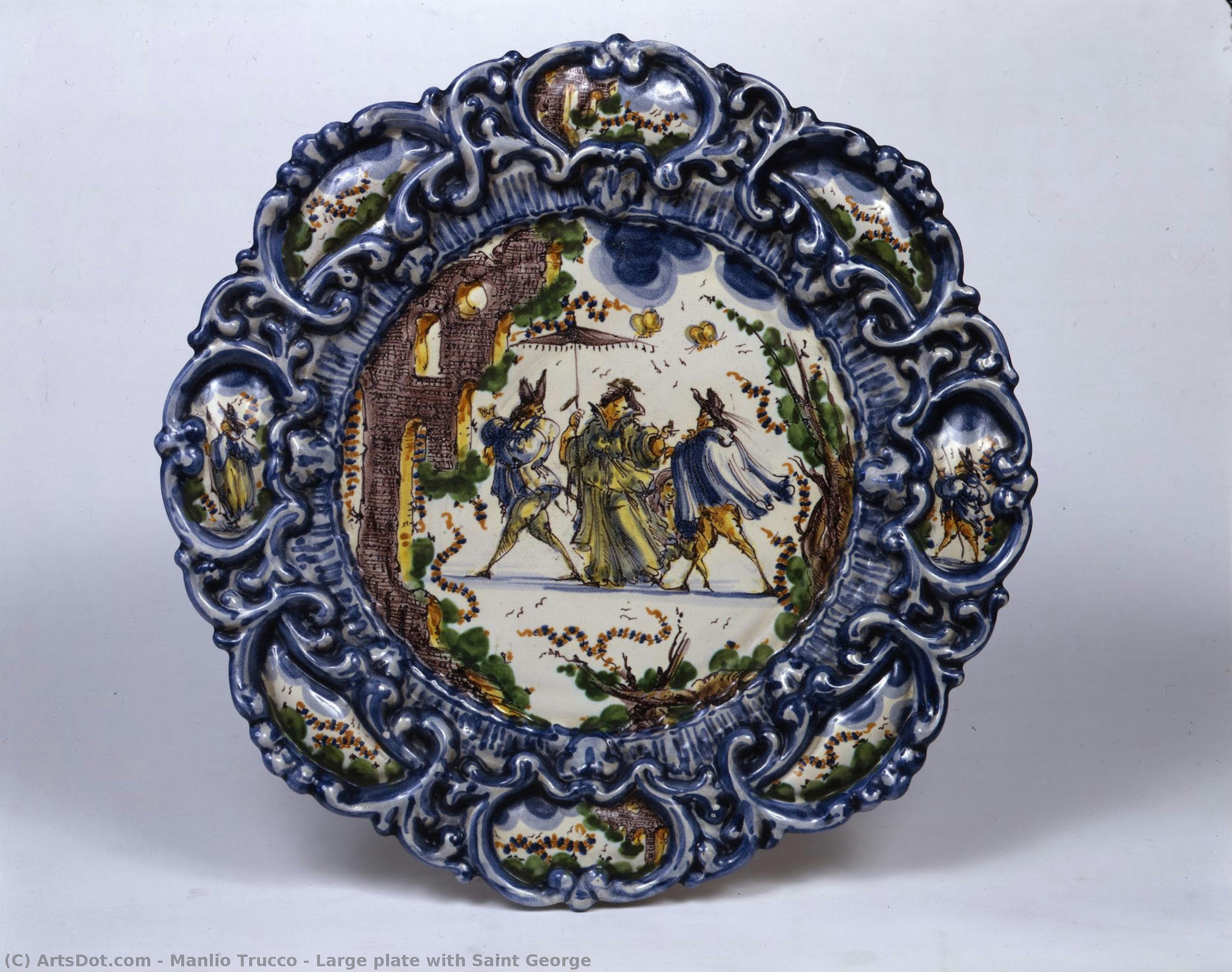 Large Plate With Saint George — Manlio Trucco