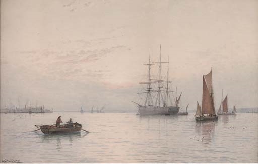 Rowing Out To The Fishing Fleet — George Stanfield Walters