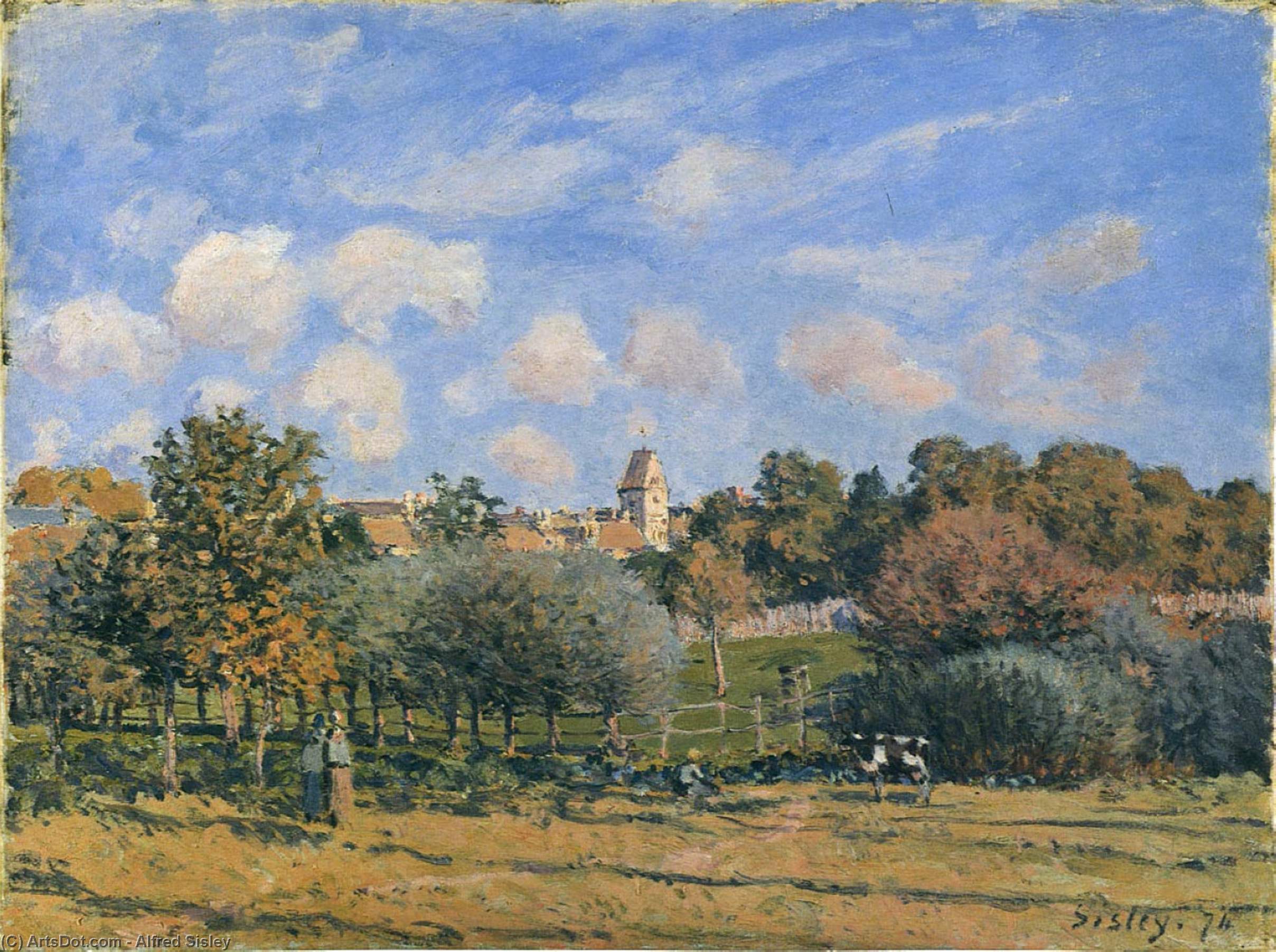 Church At Noisy Le Roi In Autumn — Alfred Sisley