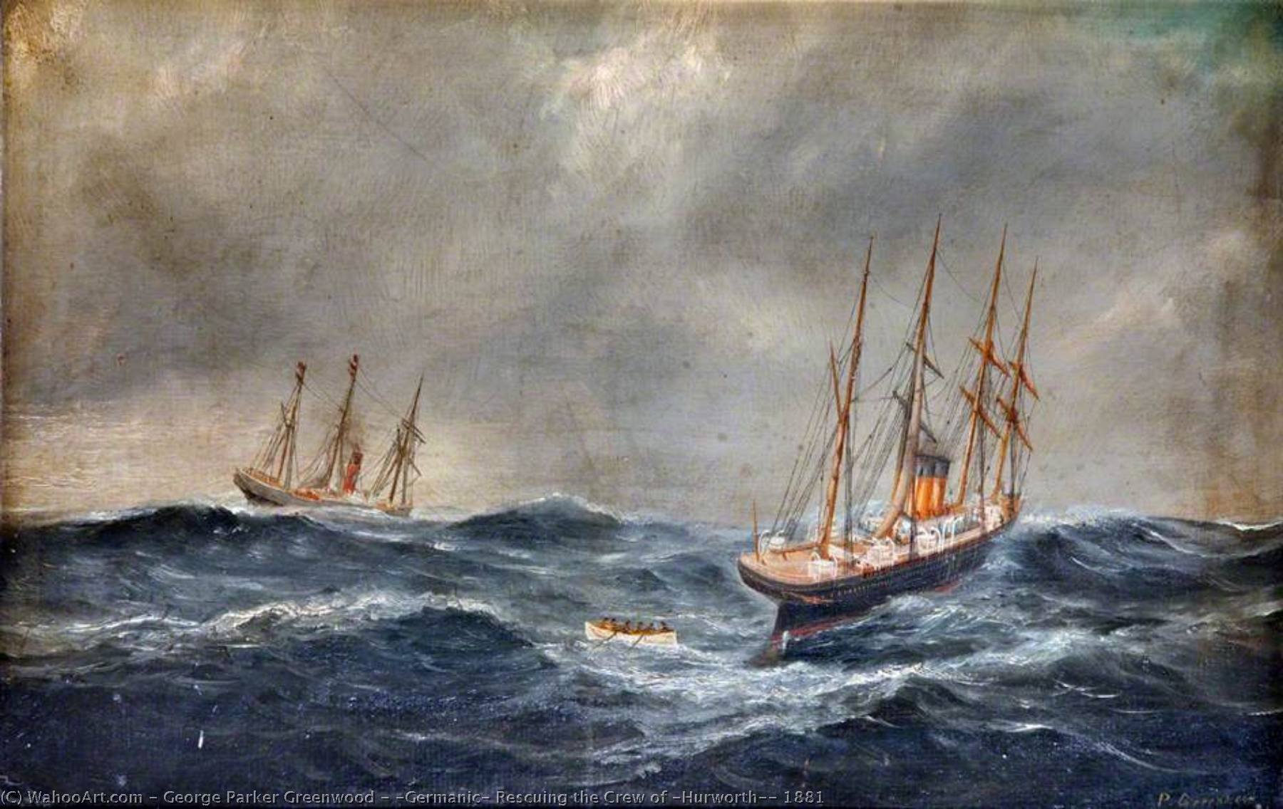 'germanic' Rescuing The Crew Of 'hurworth', 1881 — George Parker Greenwood