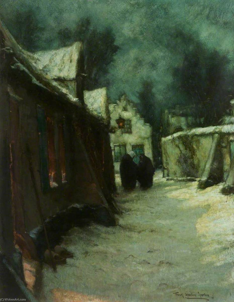 The Light At The Door, A January Night In Flanders (no.96) — Frank Spenlove Spenlove