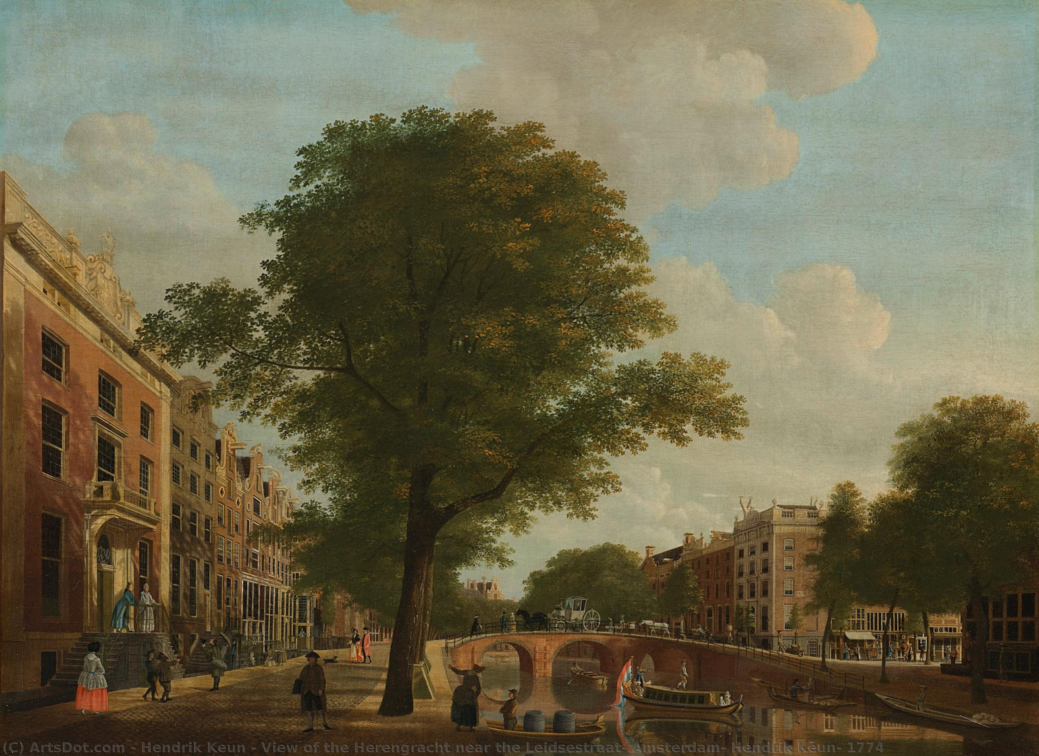 View Of The Herengracht Near The Leidsestraat, Amsterdam, Hendrik Keun, 1774 — Hendrik Keun