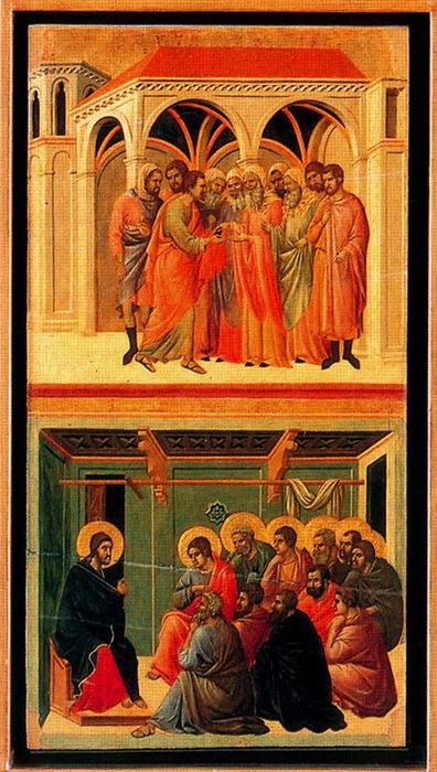 La Maesta. El Pacto De Judas Y La Despedida De Los Apóstoles — Duccio Di Buoninsegna