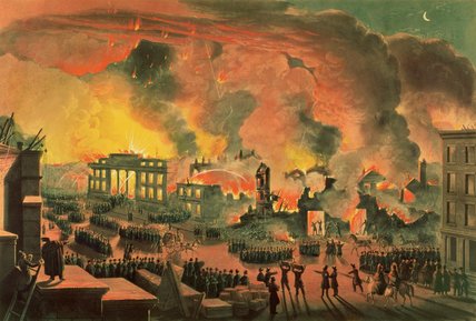 View Of The Great Fire In New York — Nicolino Calyo
