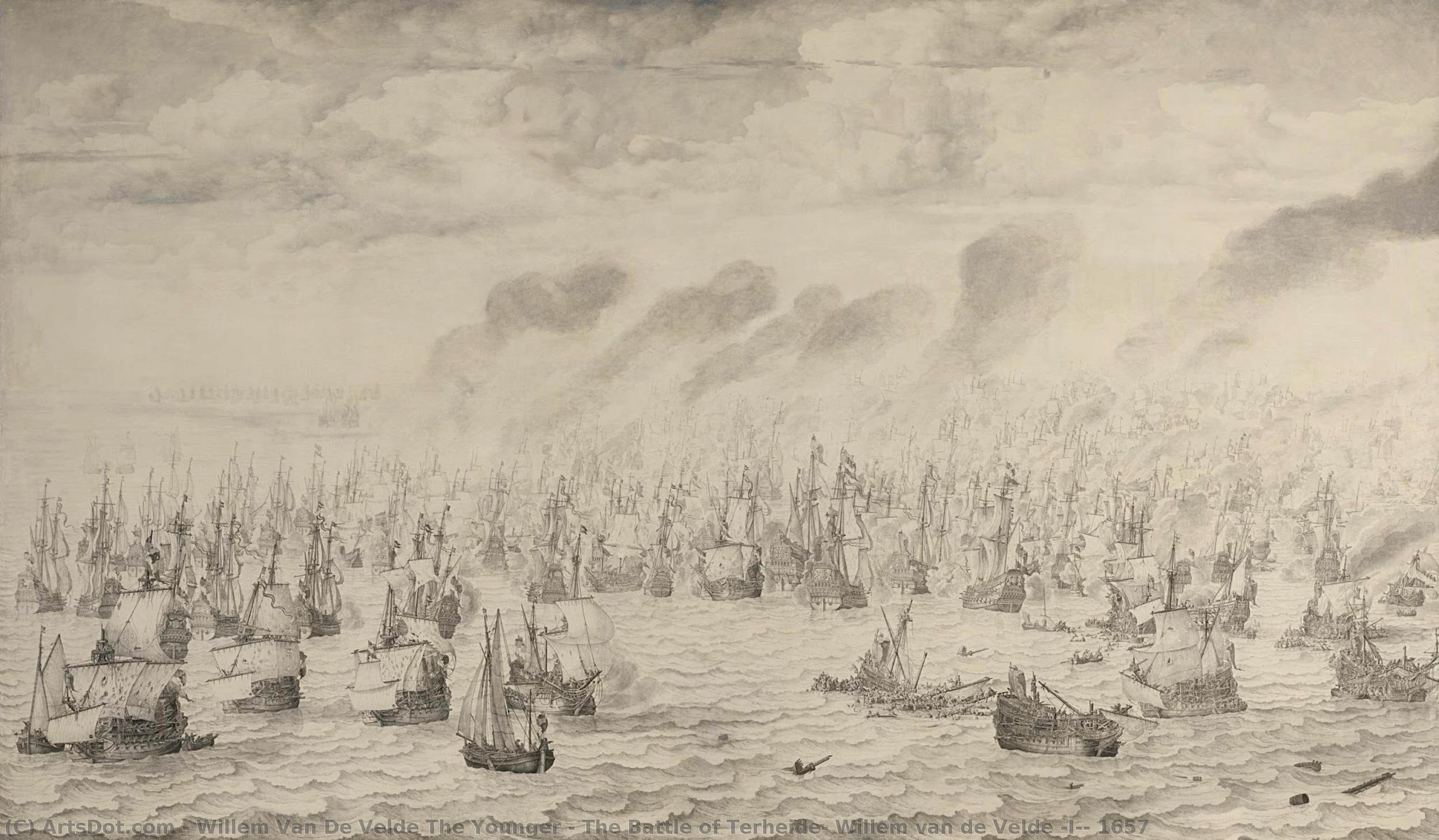 The Battle Of Terheide, Willem Van De Velde (i), 1657 — Willem Van De Velde The Younger