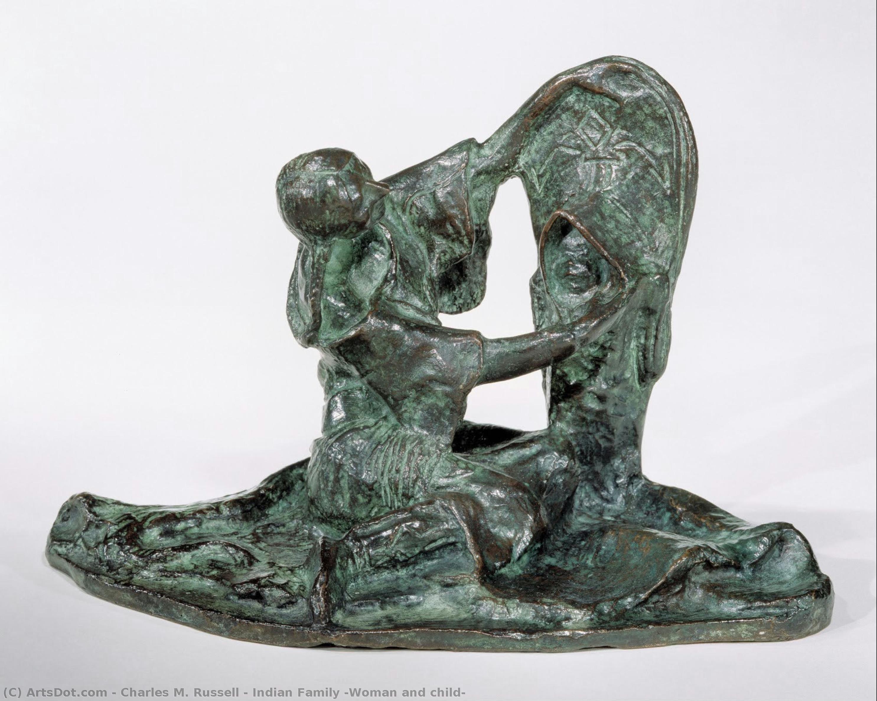 Indian Family [woman And Child] — Charles Marion Russell
