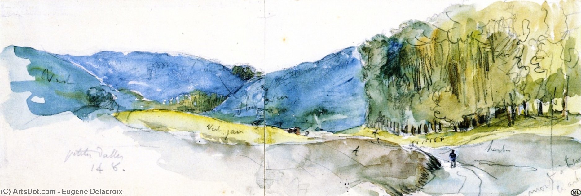 Landscape At Les Petites-dalles — Eugène Delacroix