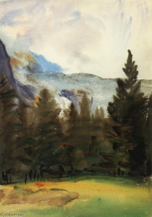 Purtud Fir Trees And Snow Mountains — John Singer Sargent