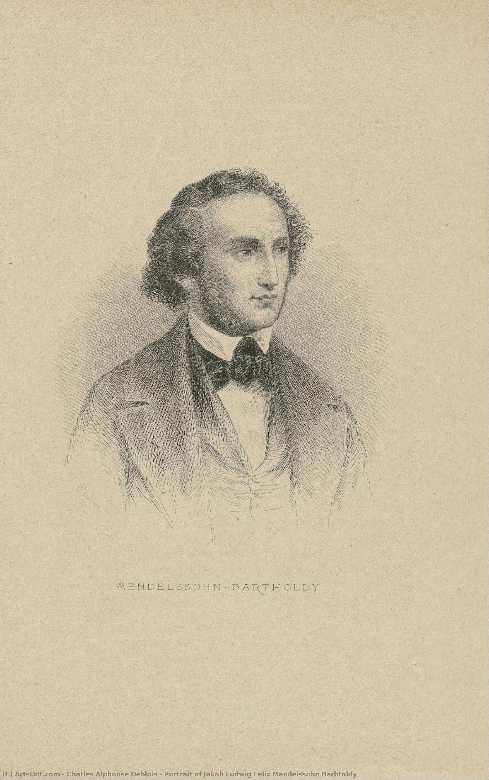 Portrait Of Jakob Ludwig Felix Mendelssohn Barhtoldy — Charles Alphonse Deblois