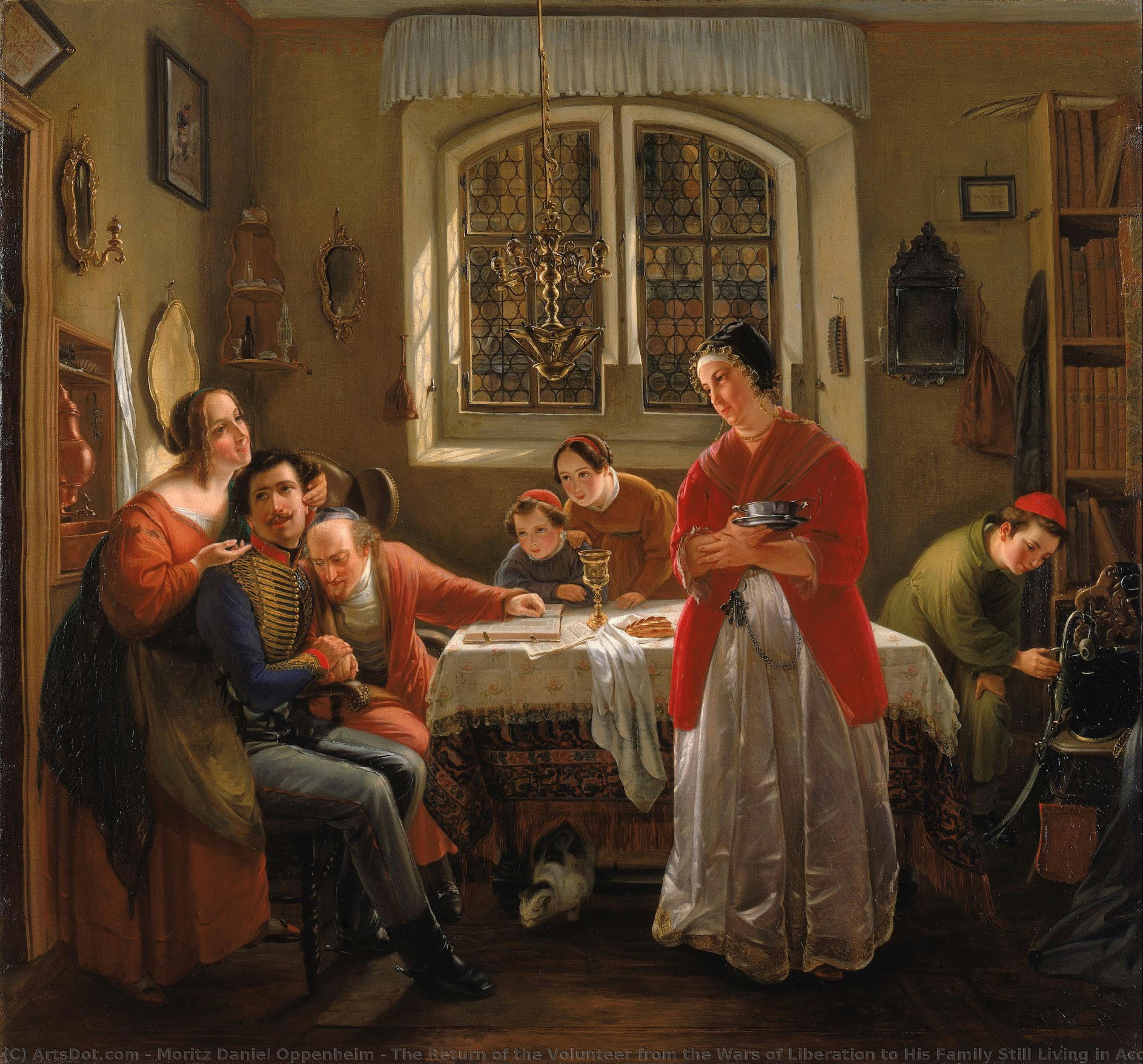 The Return Of The Volunteer From The Wars Of Liberation To His Family Still Living In Accordance With Old Customs (die Heimkehr Des Freiwilligen Aus Den Befreiungskriegen Zu Den Nach Alter Sitte Lebenden Seinen) — Moritz Daniel Oppenheim