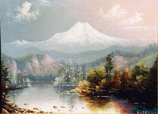 Mt. Hood, Sunset, (painting) — Eliza R Barchus
