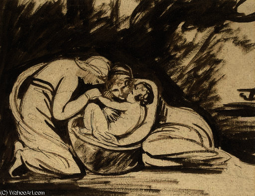 The Infant Shakespeare Nursed By Tragedy And Comedy — George Romney
