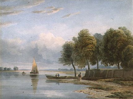 A View Of The Thames At Millbank, — John Varley I (the Older)