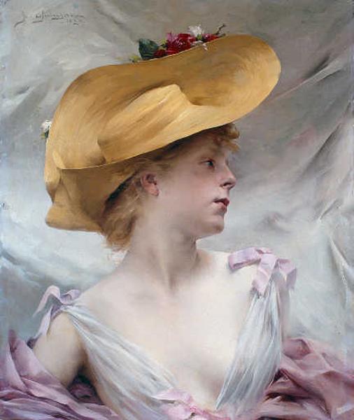 Jeune Fille Au Chapeau De Paille — Paul Quinsac