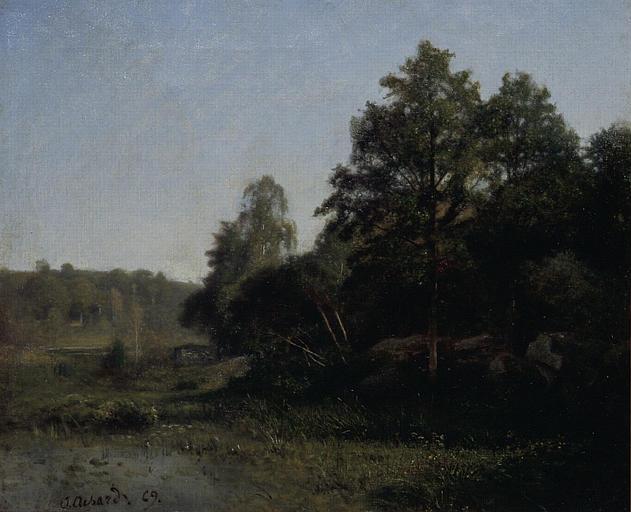 Un Étang (à Droite, Des Arbres Et Des Rochers) — Jean Alexis Achard