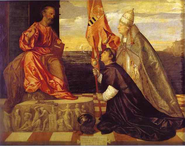 Pope Alexander Vi Presenting Jacopo Pesaro To Saint Peter — Titian