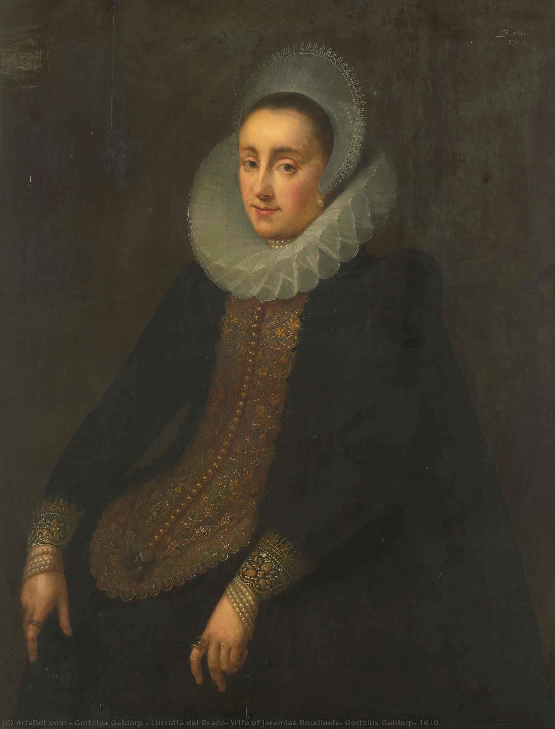 Lucretia Del Prado, Wife Of Jeremias Boudinois, Gortzius Geldorp, 1610 — Gortzius Geldorp