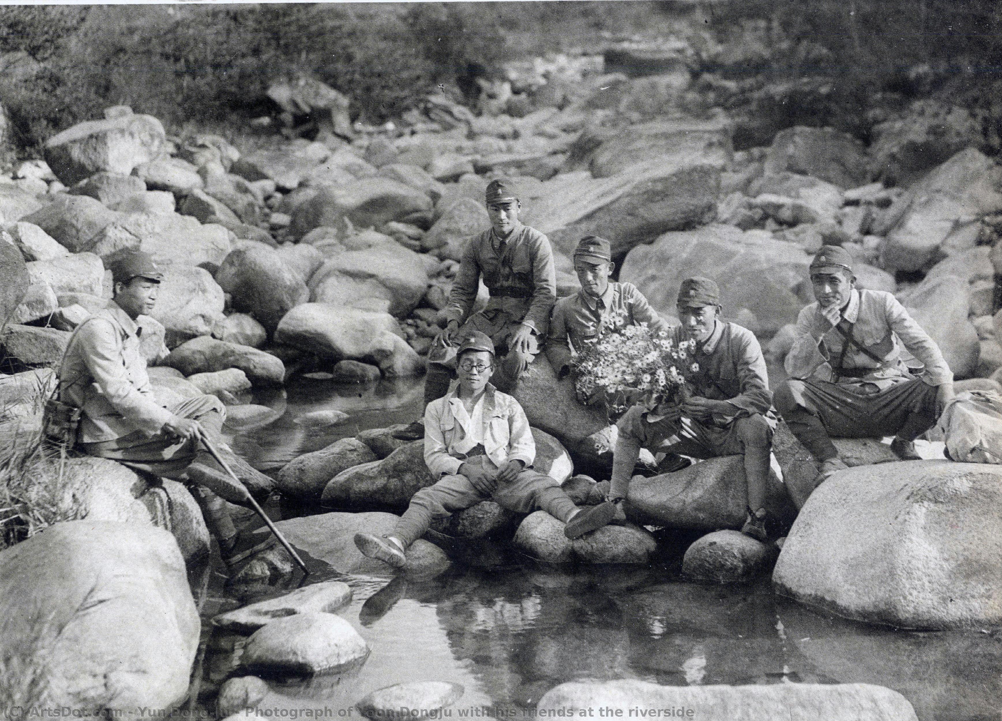 Photograph Of Yoon Dongju With His Friends At The Riverside — Jun Dong-ju