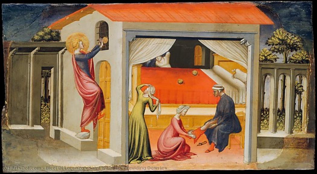 Saint Nicholas Providing Dowries — Bicci Di Lorenzo