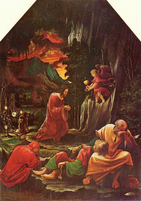 Sebastian Altar Of The Augustinian Abbey Of St. Florian Near Linz, Left Hand Inner Wing To The Passion Of Christ, Scenes, Top Left - Christ On The Mount Of Olives — Albrecht Altdorfer