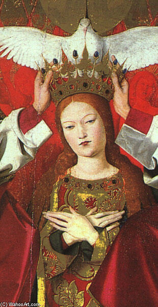 The Coronation Of The Virgin, Detail: The Virgin — Enguerrand Charonton
