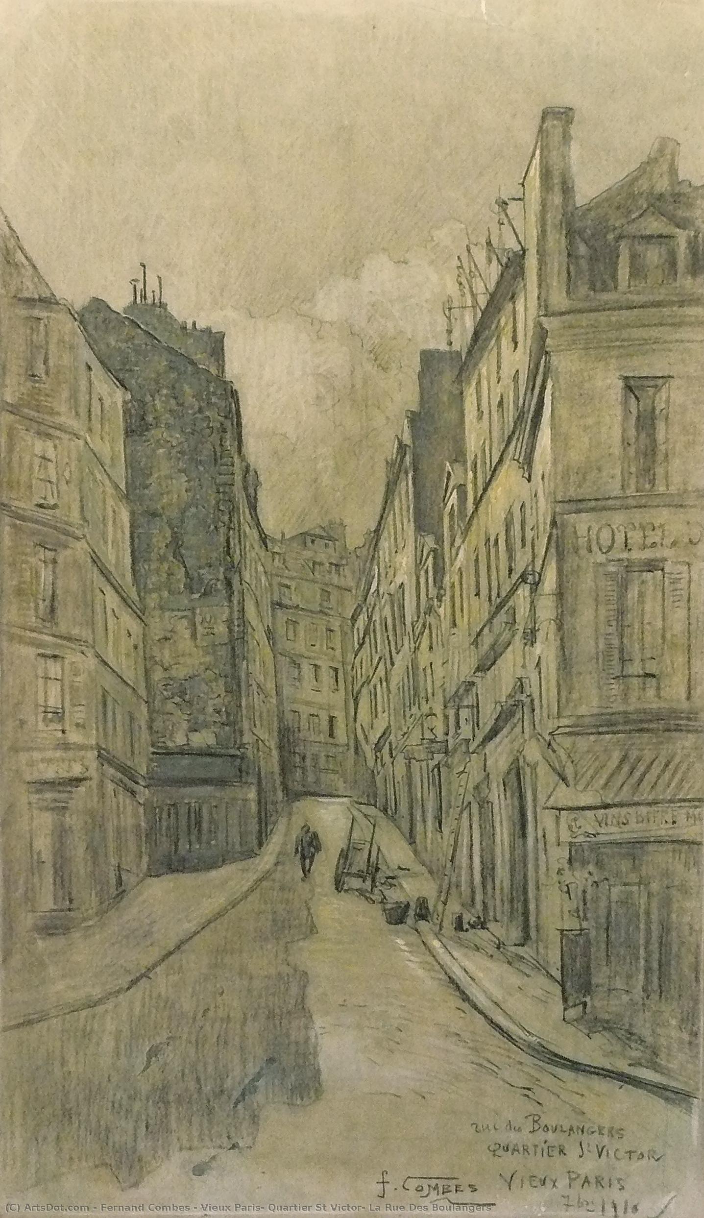 Vieux Paris, Quartier St Victor, La Rue Des Boulangers — Fernand Combes