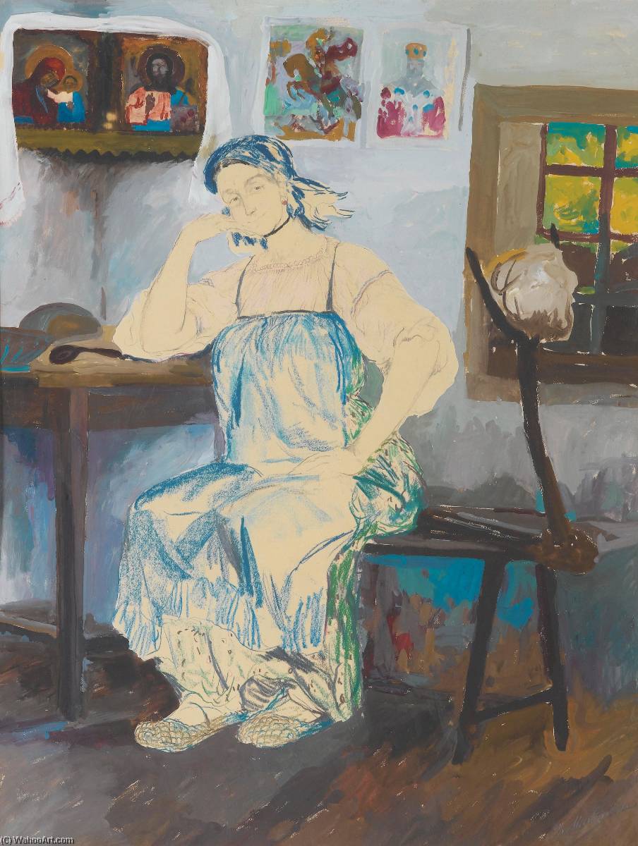 Seated Woman In An Interior — Filipp Andreevich Maliavin