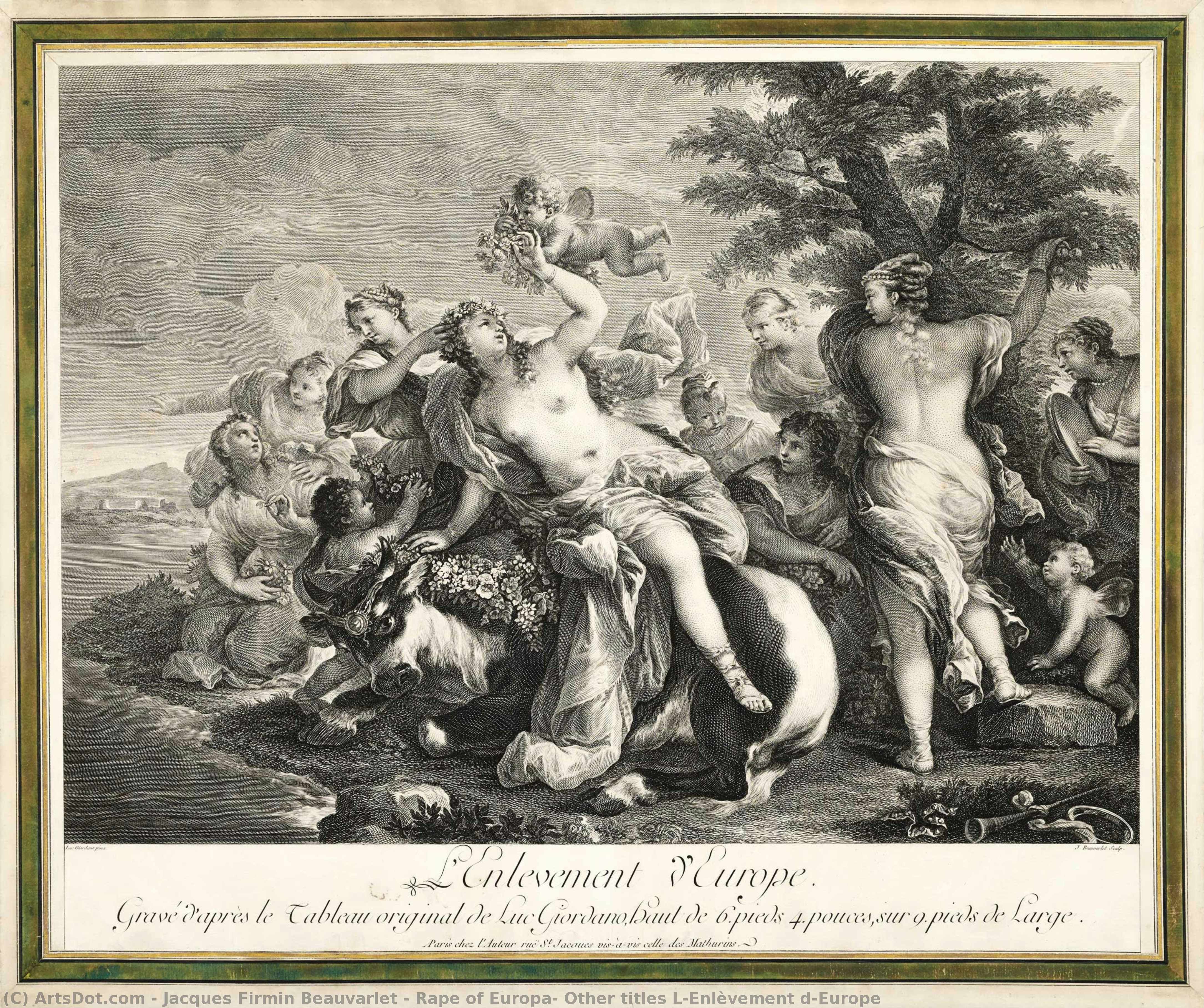 Rape Of Europa, Other Titles L’enlèvement D’europe — Jacques Firmin Beauvarlet