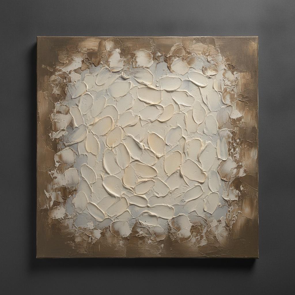 Sculpted Ivory Petals In Layered Umber Relief — David Moreau