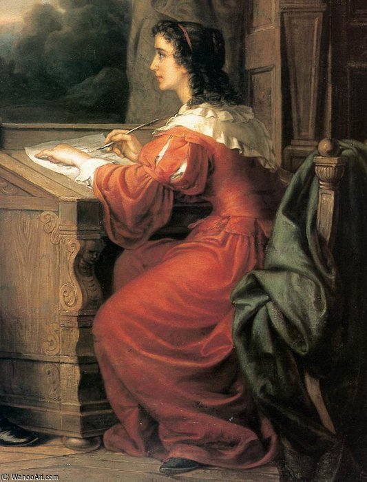Milton Dictates The Lost Paradise To His Three Daughters — Soma Orlai Petrich