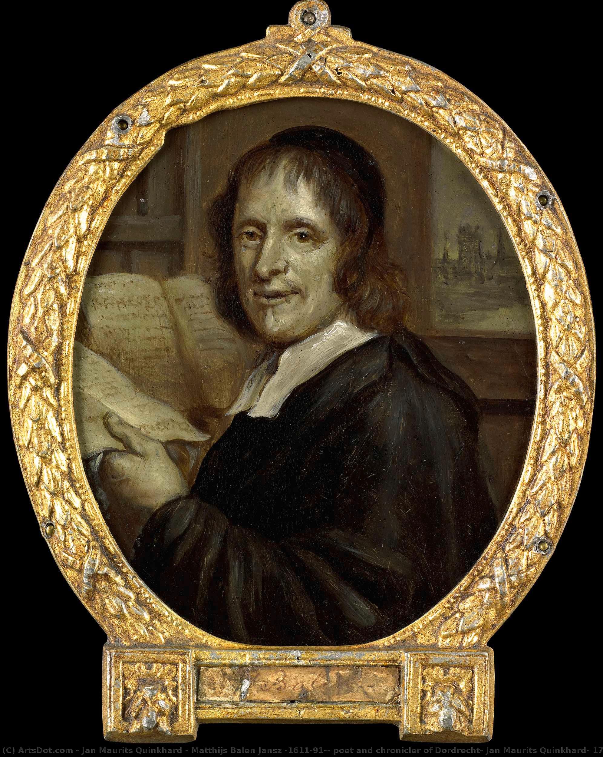 Matthijs Balen Jansz (1611-91), Poet And Chronicler Of Dordrecht, Jan Maurits Quinkhard, 1732 - 1771 — Jan Maurits Quinkhard