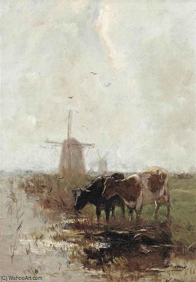 Cows Near The Waterfront — Willem Maris