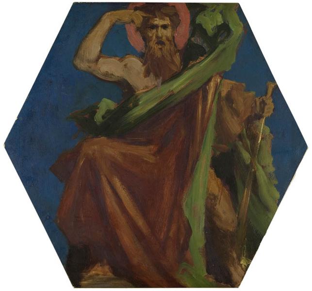 Deux Prophètes Daniel Et Ezechiel. Deux Angelots — Jules Elie Delauney