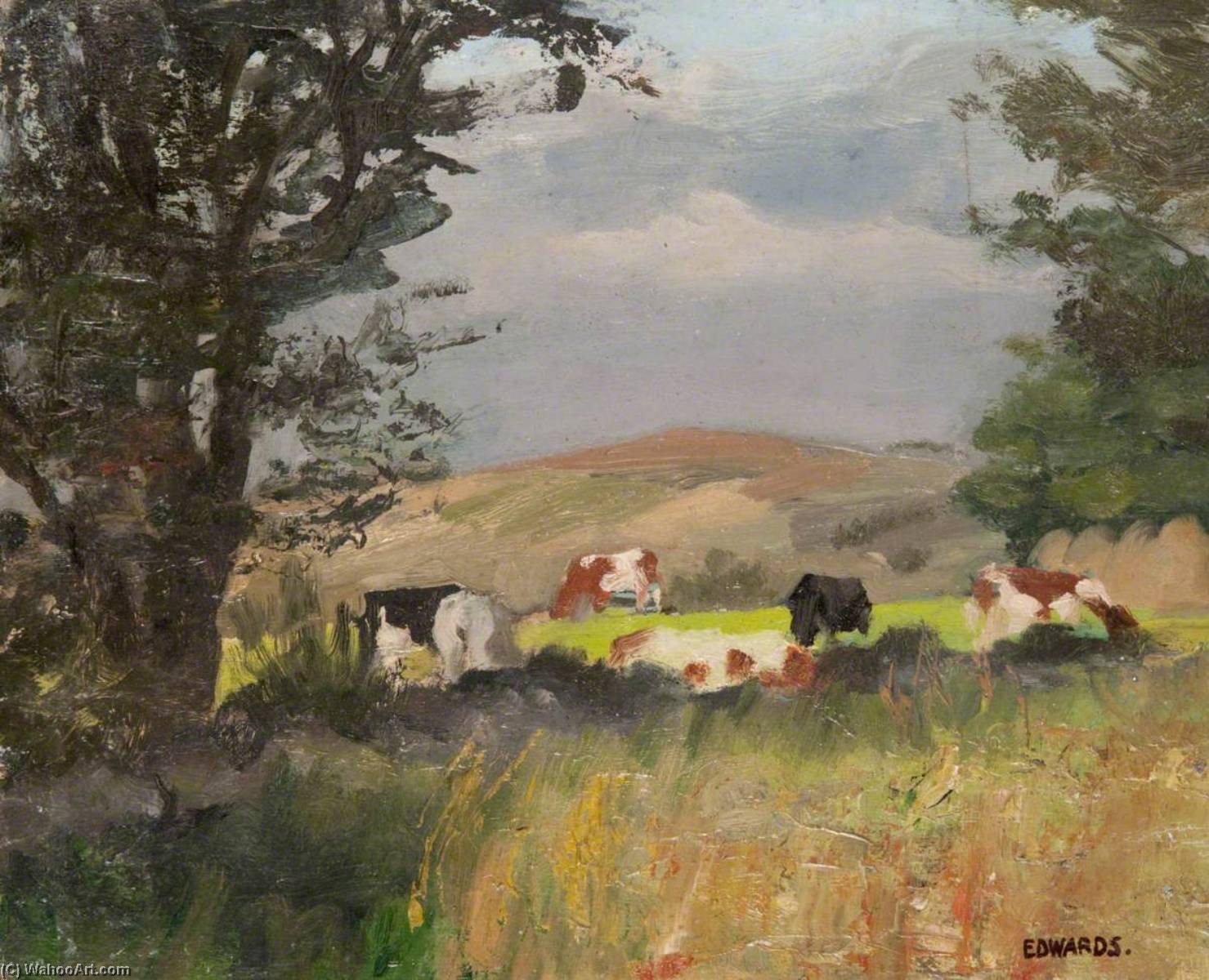 Cows Grazing (recto) — Joseph Byres Edwards
