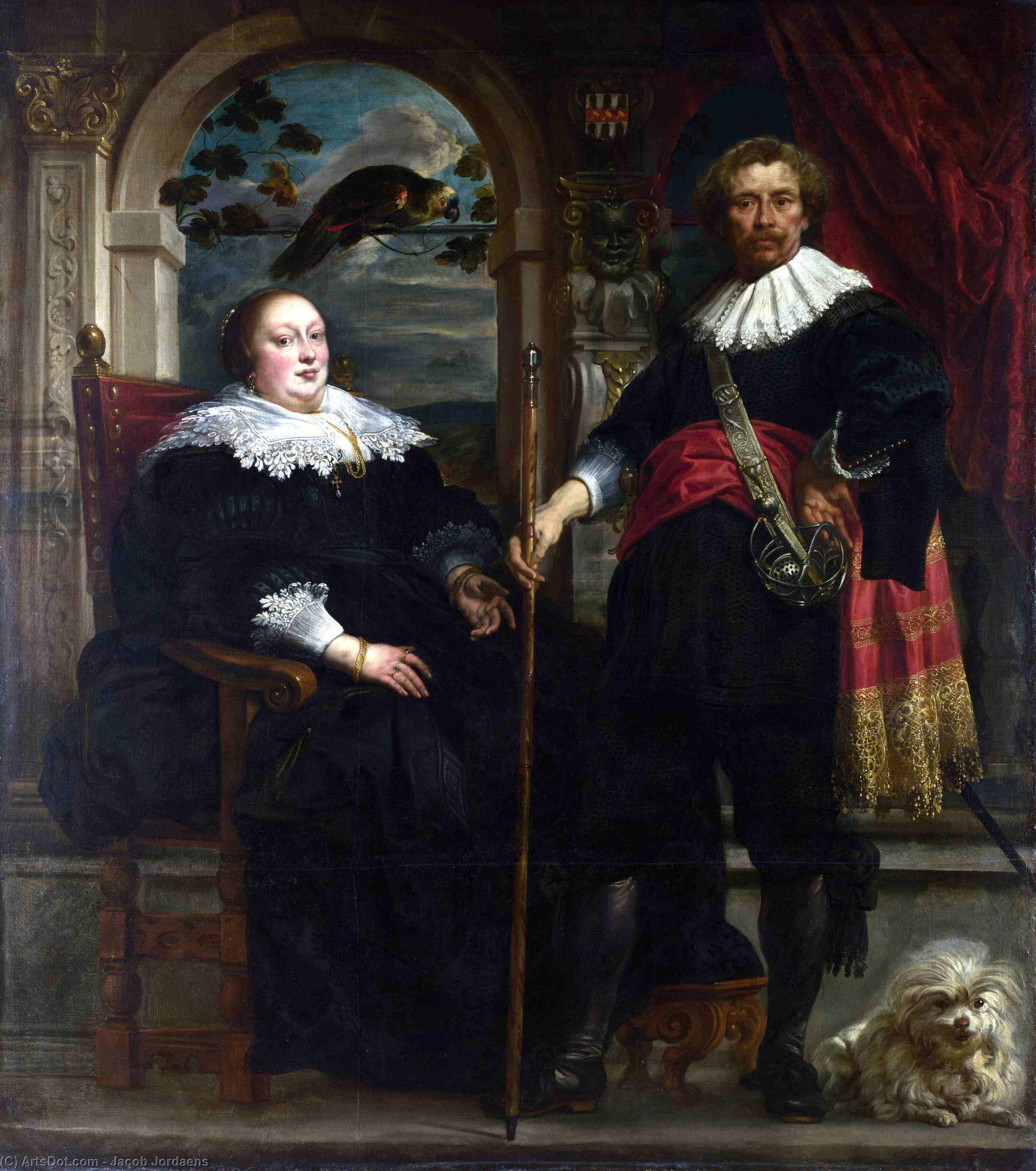Portrait Of Govaert Van Surpele And His Wife — Јакоб Јорданс