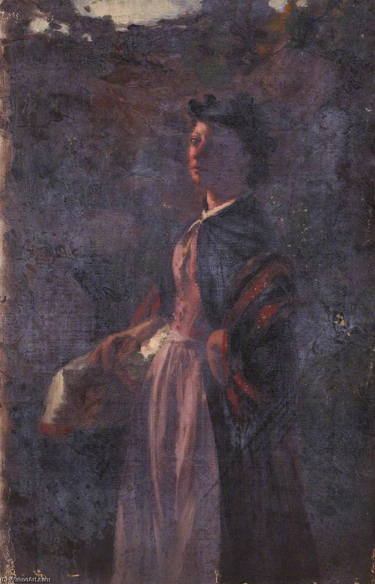 Portrait Of A Woman In Three Quarter View — Thomas Stuart Smith