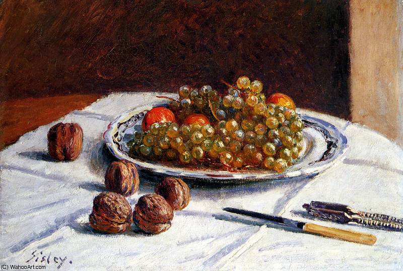Grapes And Walnuts On A Table — Alfred Sisley