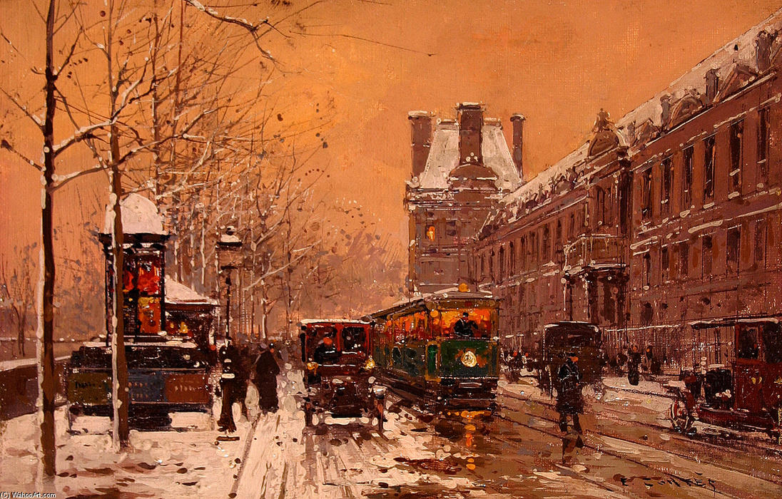 Quay Du Louvre, Winter — Edouard Cortès