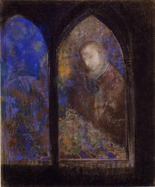 Mystical Painting Of Girl And Flowers — Odilon Redon