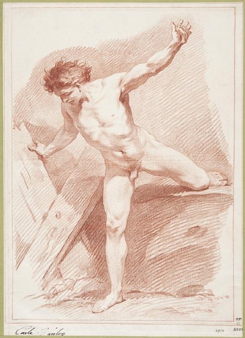 Naked Man With Arms And Legs Outstretched — Charles-andré Van Loo