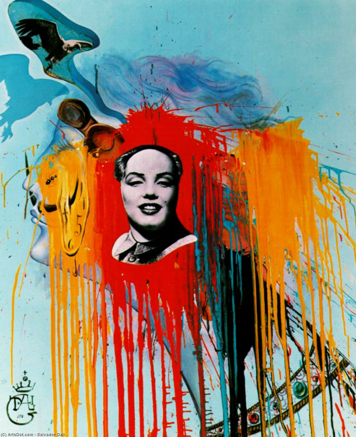 Self-portrait (photomontage With The Famous 'mao-marilyn' That Philippe Halsman Created At Dalh's Wish), 1972 — Сальвадор Дали